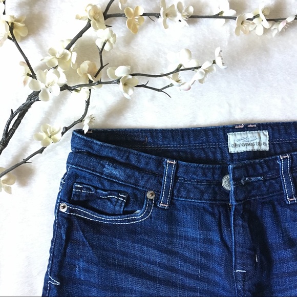 Aeropostale midi Jean Shorts Size 0 - 2 - Picture 2 of 4